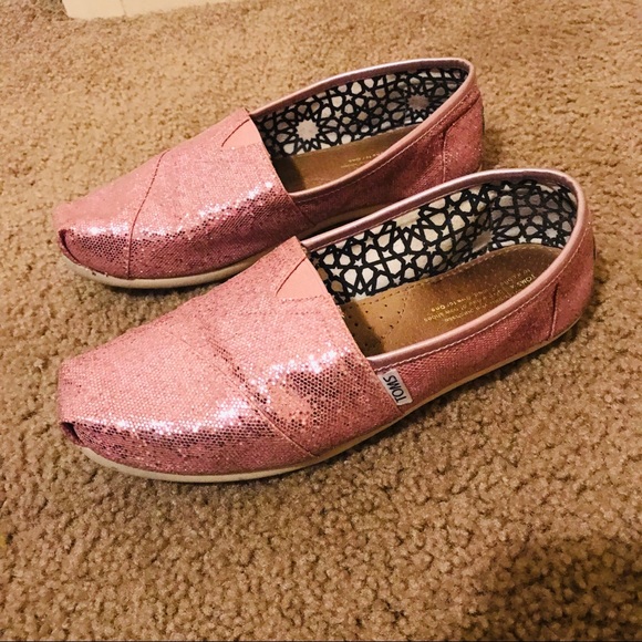 Toms Shoes - Pink Sparkly TOMS size 9w